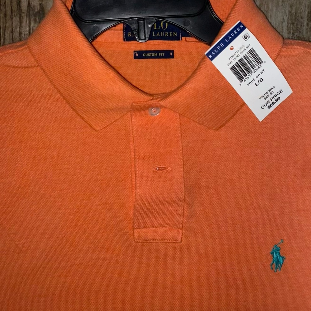 Polo Ralph Lauren polo shirt, NWT Men’s Large, orange costume fit